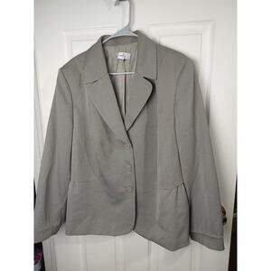 Emily Woman 20W Blazer Professional Brown Herringbone Design Three Button Close